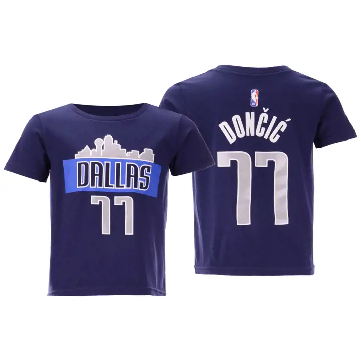 T-shirt Enfant Réplique N&N MAVS NBA Luka Doncic bleu