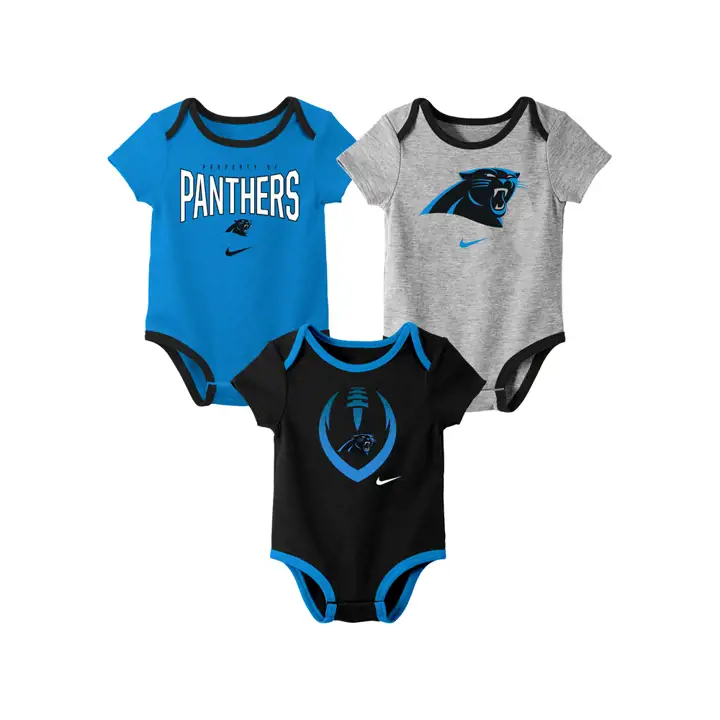 Ensemble de 3 articles NFL nouveau-né Carolina Panthers Icon 19 bleu