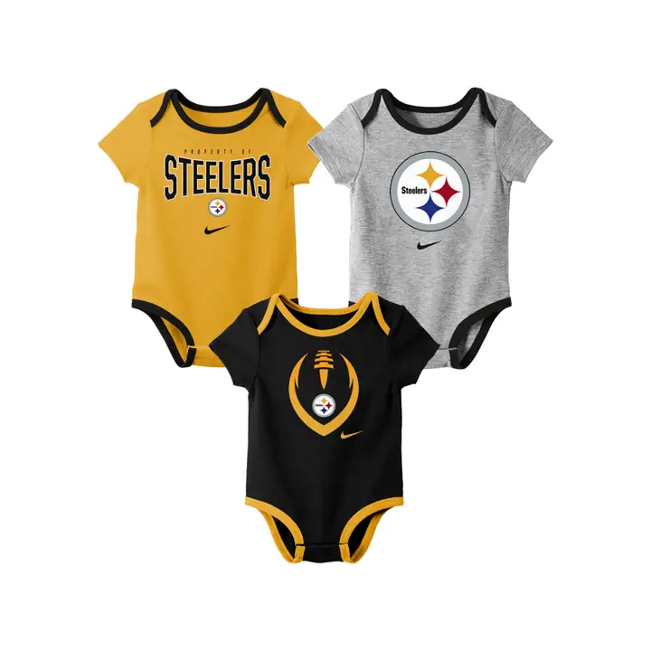 Pittsburgh Steelers NFL Lot de 3 bodys nouveau-né icône 19 blk