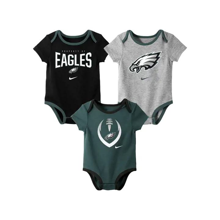 Ensemble de 3 articles pour nouveau-né NFL Philadelphia Eagles, icône, 19 g, vert