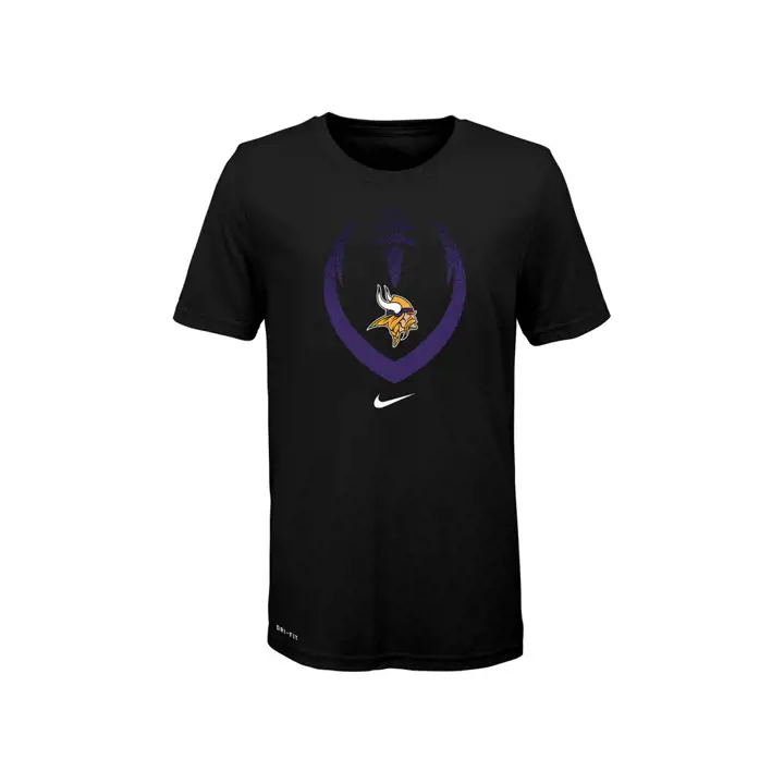 T-shirt icône de football NFL pour jeunes Minnesota Vikings 19 noir