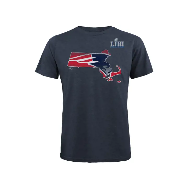 PATRIOTS NFL SB LIII Maillot de Sport Tricolore T-Shirt Hea