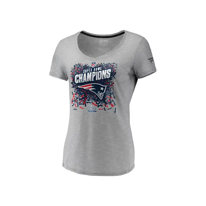 T-shirt Femme NFL Patriots Champions du Super Bowl LIII avec trophée 19 - Gris chiné