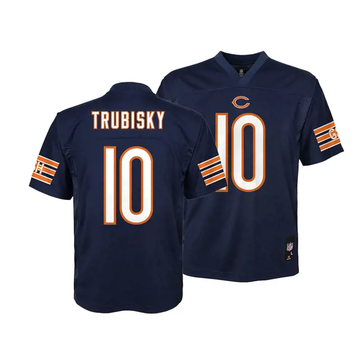 T-shirt Enfant NFL Bears Joueur Mainliner Mitchell Trubisky Marine