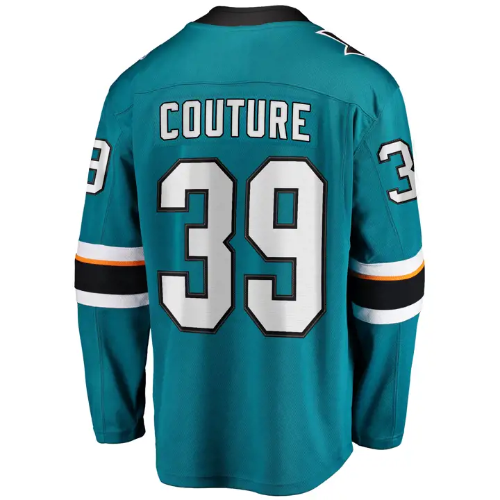 Maillot de joueur NHL breakaway des Sharks de San Jose sarcelle Logan Cout