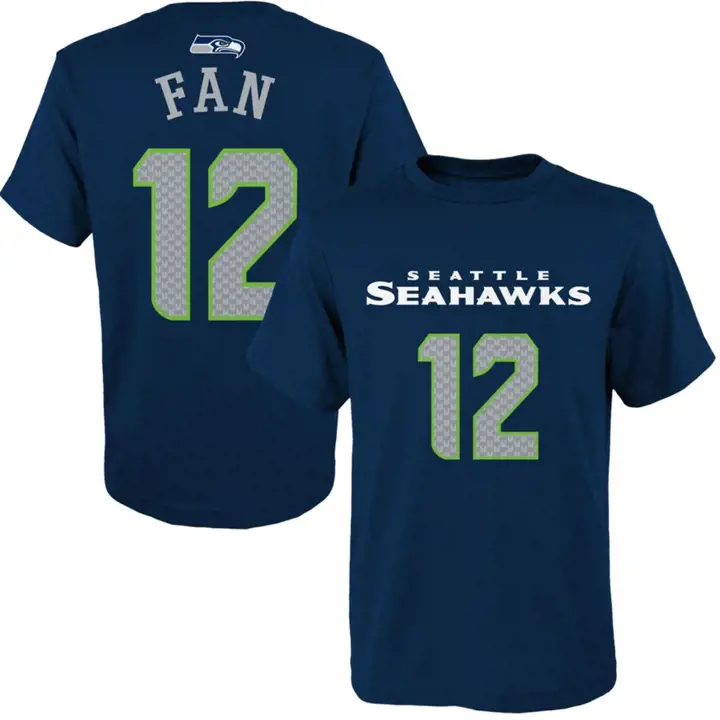 T-shirt enfant NFL Seattle Seahawks Mainliner Player marine Fan #12