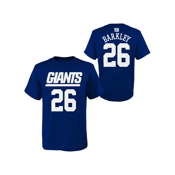 T-shirt Enfant NFL Giants de New York Saquon Barkley avec Nom et Numéro