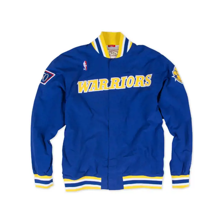 Golden State Warriors NBA M&N Vestes d'échauffement authentiques blc