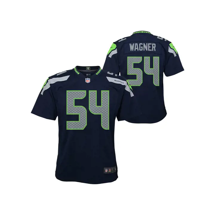 Maillot de match NFL Bobby Wagner bleu marine pour jeunes SEAHAWKS