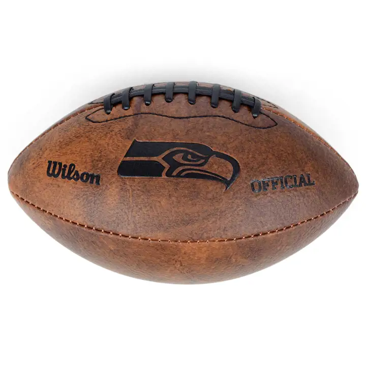Mini ballon de football en cuir NFL des Seattle Seahawks, noir