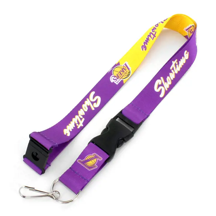 Cordon tour de cou avec slogan des Lakers de Los Angeles