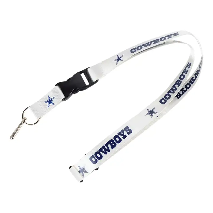 Cordon de cou d'équipe Dallas Cowboys Aminco blanc