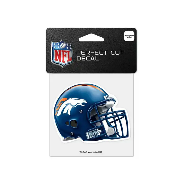 Autocollant prédécoupé Denver Broncos 10x10cm, lot de 2, noir