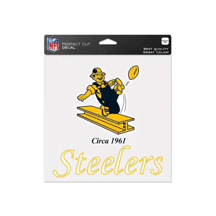 Pittsburgh Steelers Découpe adhésive 8x8 - Couleur noir