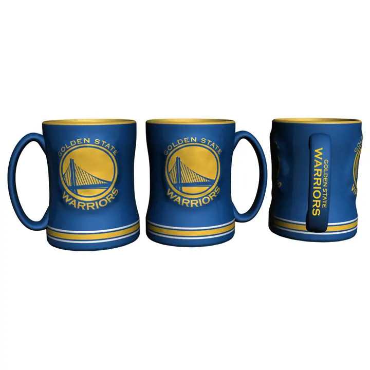 Mug Golden State Warriors 14 oz en relief noir