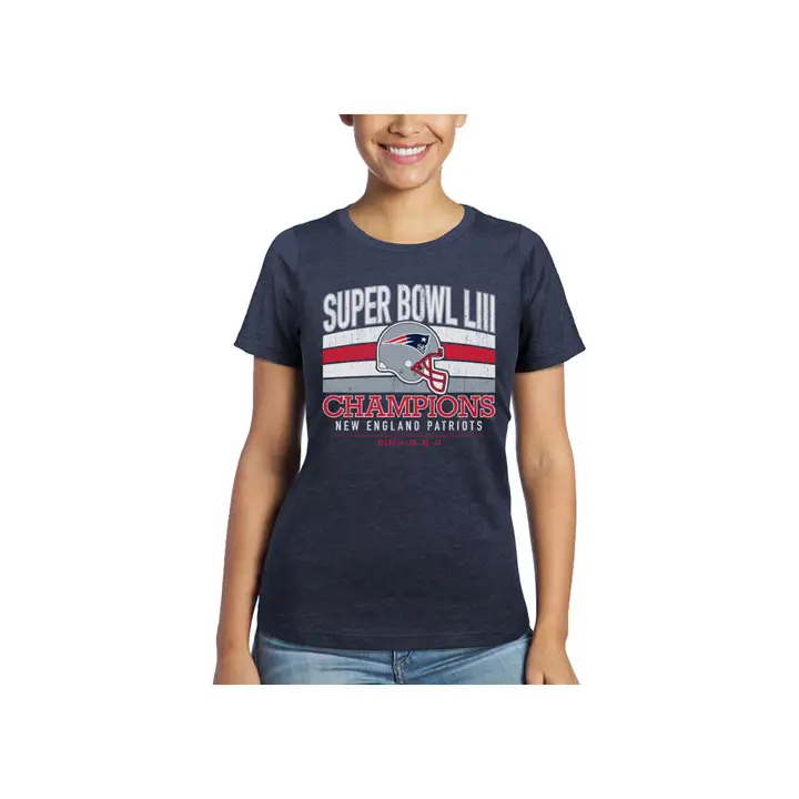 Patriotes NFL Femme SB LIII Champion Classique Jeu 19 marine
