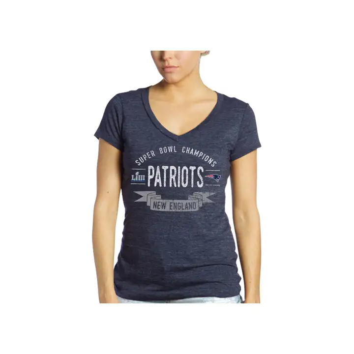 PATRIOTS NFL Femme SB LIII Champ Ruban Ville 19 H-Bleu Marine