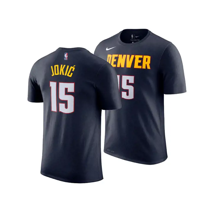 T-SHIRT NUGGETS NBA ICON JOUEUR Nikola Jokic bleu marine