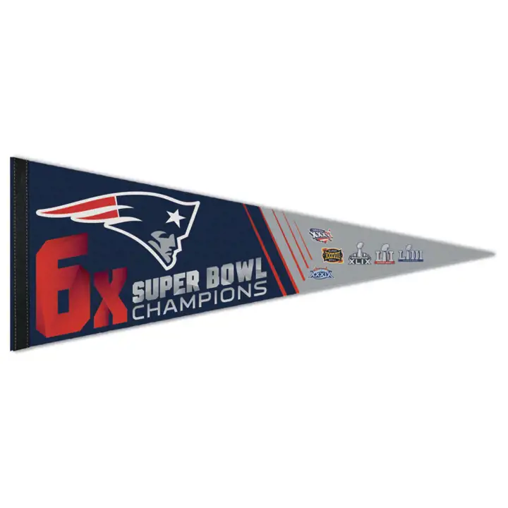 Fanion Premium Champions du Super Bowl (x6) des New England Patriots  AST