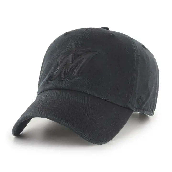 M Marlins MLB Black/Black Clean Up BLK