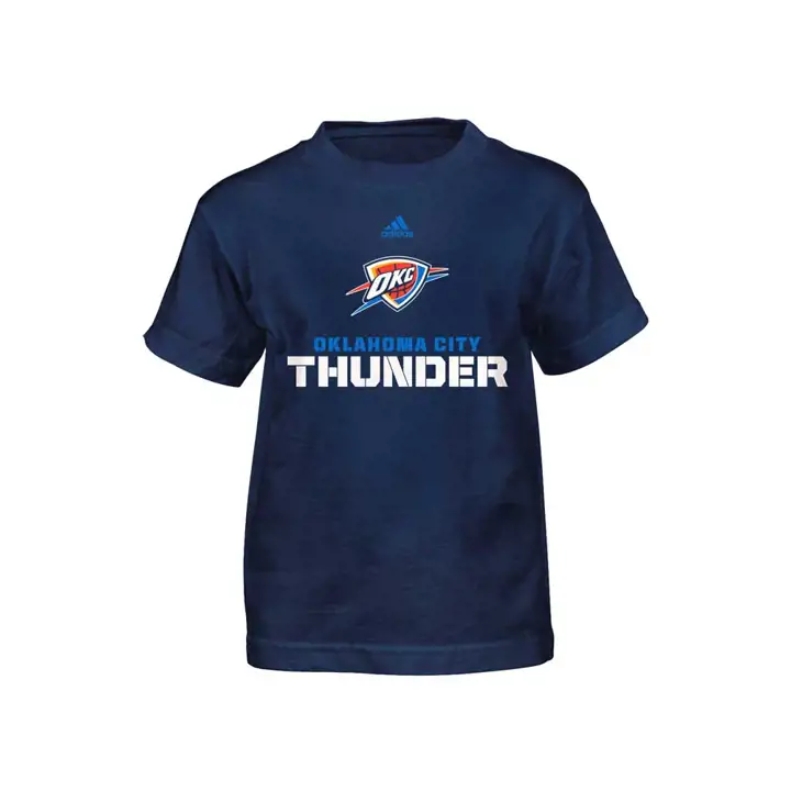 T-shirt basique avec logo Oklahoma City Thunder NBA pour enfants, coloris marine