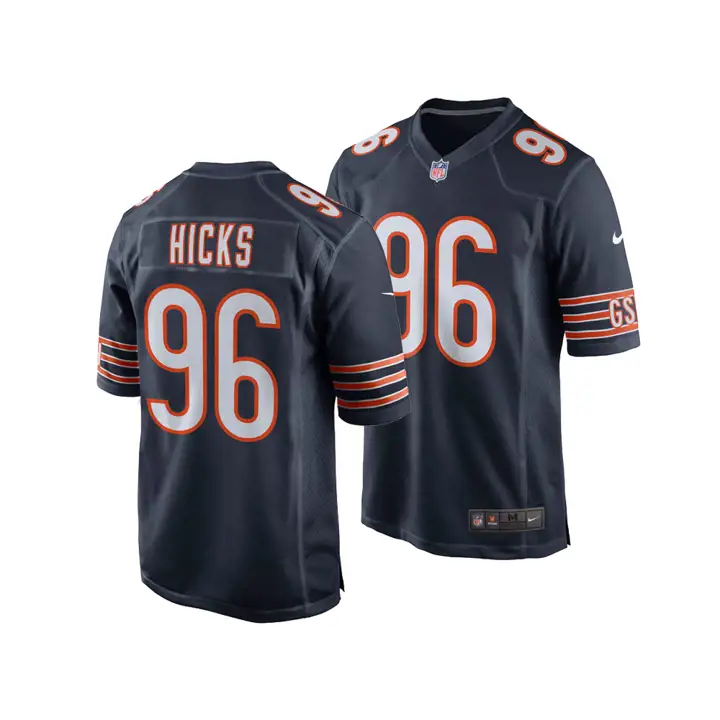 Maillot de match NFL Chicago Bears Akiem Hicks Marine