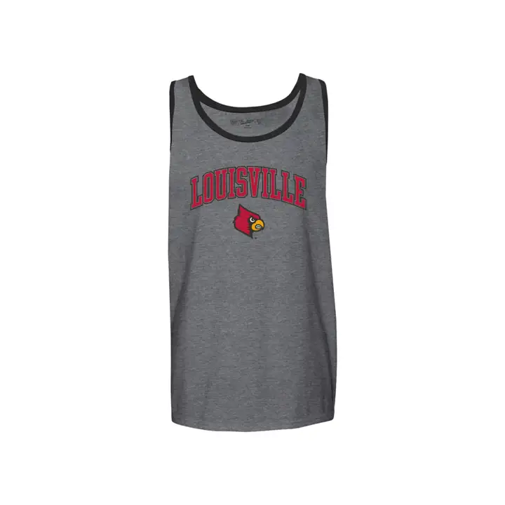 Débardeur classique NCAA Louisville Cardinals gris chiné/rouge