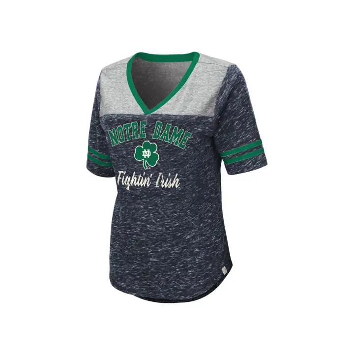 T-shirt à col en V Notre Dame Fighting Irish NCAA pour femme M. Big