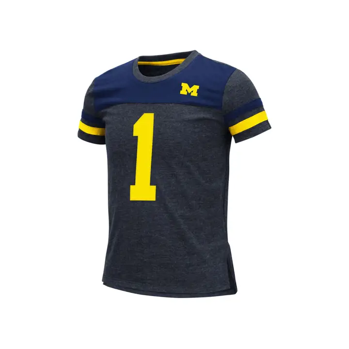 T-shirt en vison marine Michigan Wolverines NCAA pour filles
