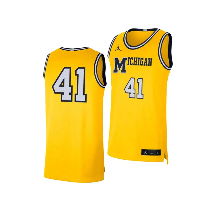 Maillot rétro de basket-ball NCAA Michigan Wolverines en édition limitée gl/