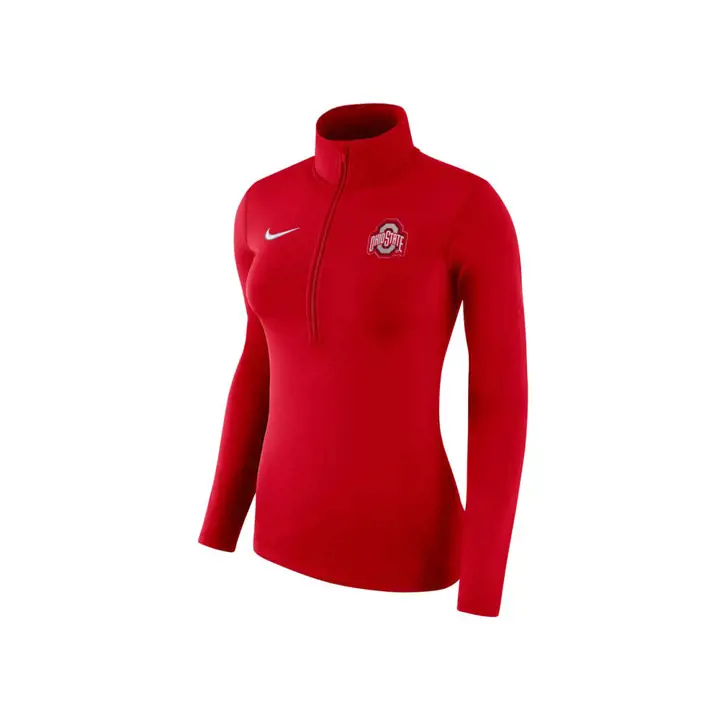 Ohio State Buckeyes NCAA Femme Therma Demi-Zip 19 Rouge