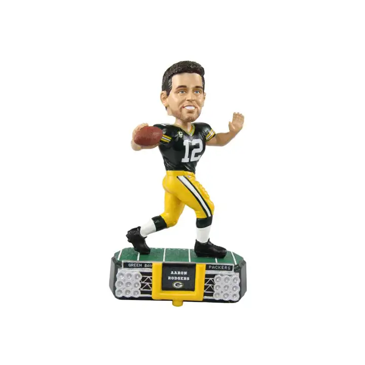 Lumières du stade des Green Bay Packers Bobble Aaron Rodgers ast