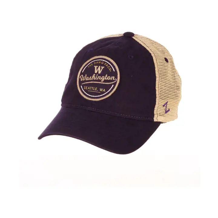 Casquette réglable en filet Washington Huskies NCAA, beige/orchidée