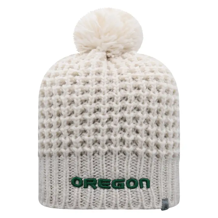 Oregon Ducks NCAA Wmns Fur Pom Knit IVO