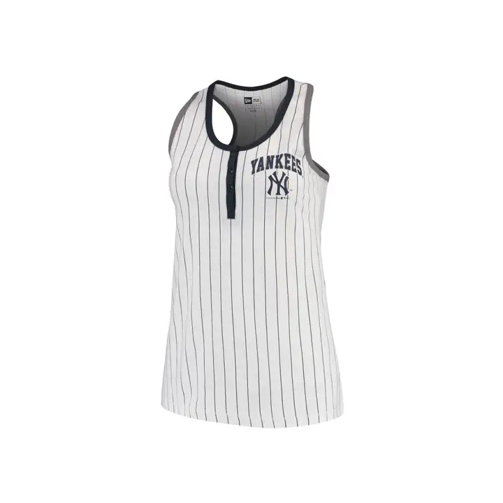 Débardeur rayé pour femme MLB des Yankees, taille 19, blanc/bleu marine