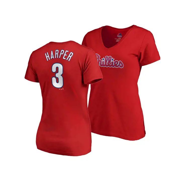 T-shirt rouge Phillies MLB pour femme