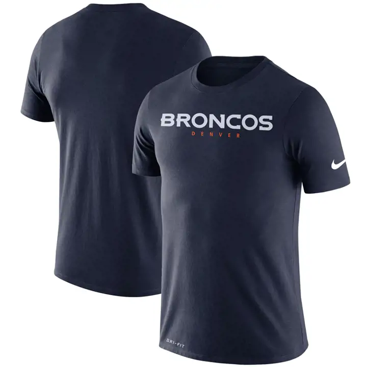 T-shirt NFL Dri-Fit Cotton Essential Wordmark DENVER BRONCOS Marine