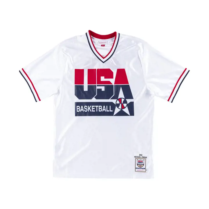 MN Authentique Maillot de tir USA Basketball blc Michael Jordan