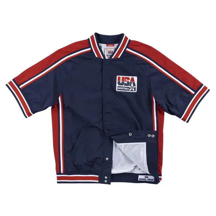 MN Team USA Authentique Veste d'échauffement USA Basketball Bleu marine/Rouge