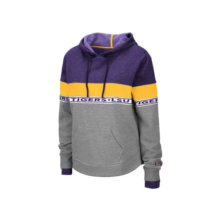 Sweat-shirt à capuche pour femme L.S.U. NCAA Hobbes 19 gris/violet/gris