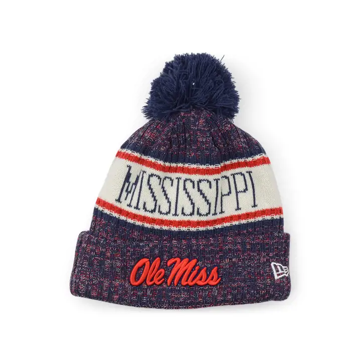 Mississippi Rebels NCAA 19 Bonnet Sport Bleu Marine