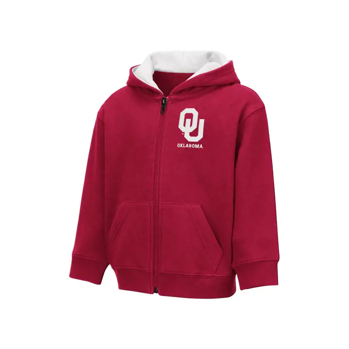 Sweat-shirt pour enfant à capuche et fermeture éclair Oklahoma Sooners NCAA 19 crim