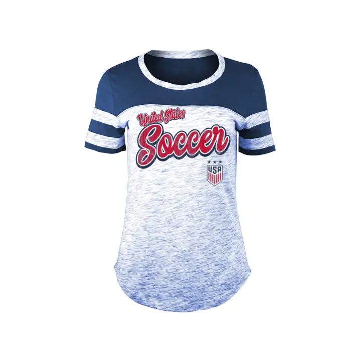 T-shirt chiné pour femme de l'équipe nationale de football des États-Unis - marine