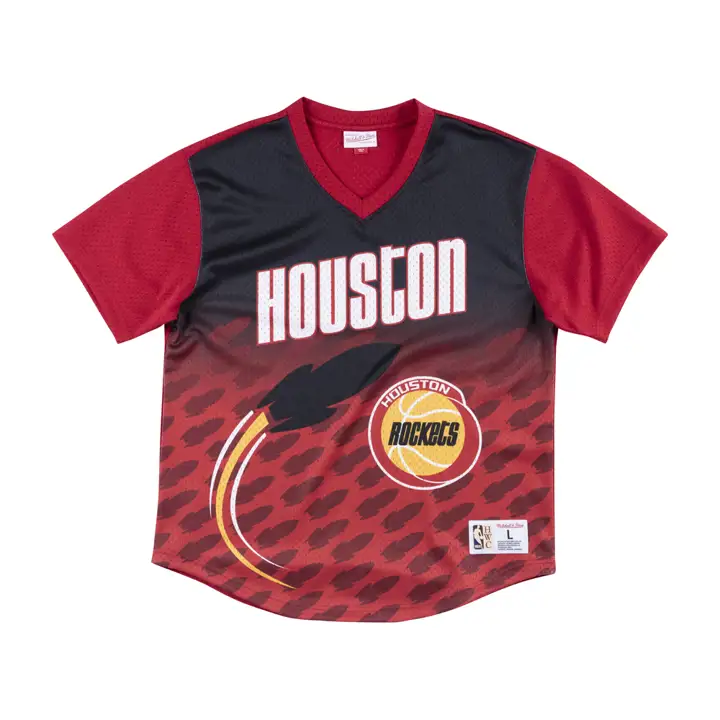 Maillot Col en V en Mesh Houston Rockets MN Winning Shot - Noir/Rouge