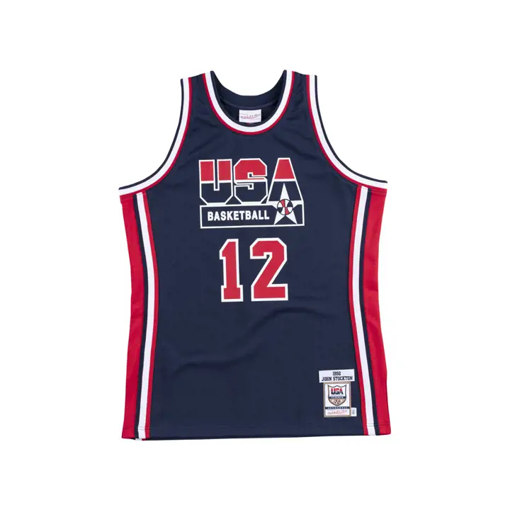 USA Basketball MN NBA Authentique Maillot USA Bleu marine/Rouge/Blanc John