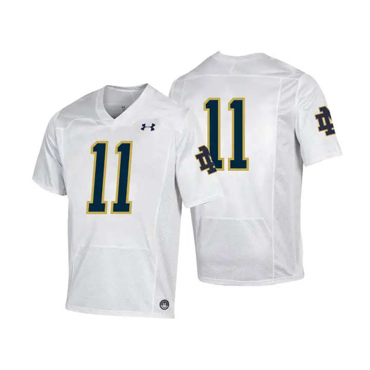 Maillot de football réplique Notre Dame NCAA blc