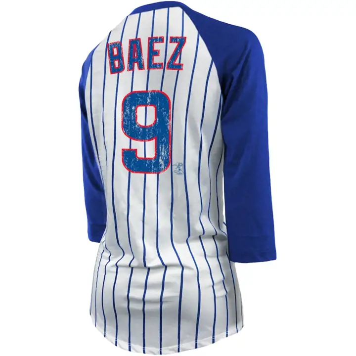 Chicago Cubs MLB Joueur à rayures Raglan Javier Baez ivo/rbl