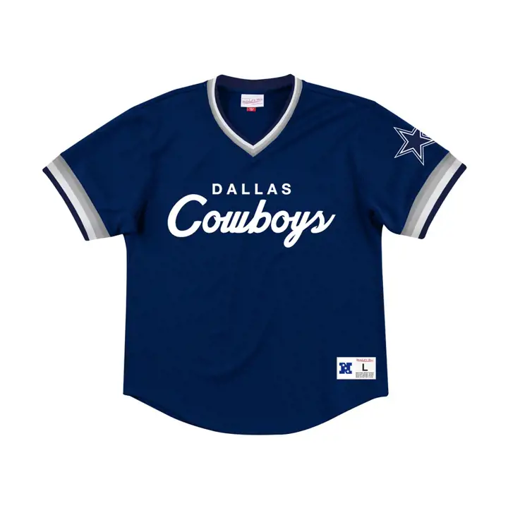Haut en mesh à col en V script spécial NFL 19 Dallas Cowboys Marine/si