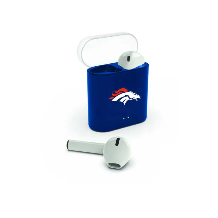Écouteurs sans fil Denver Broncos blancs/bleus