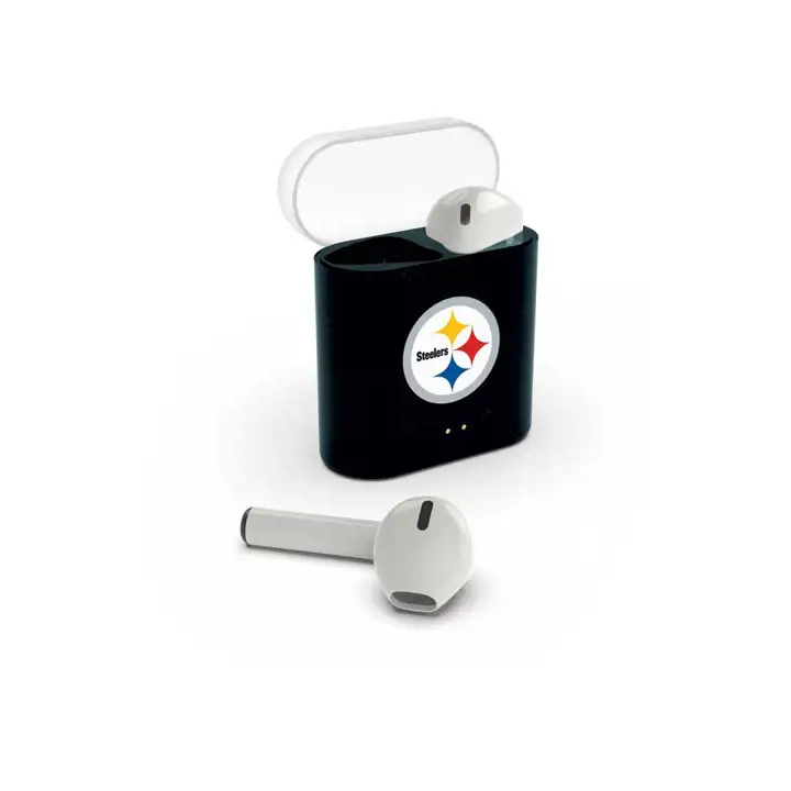 Écouteurs sans fil Pittsburgh Steelers, blancs et noirs